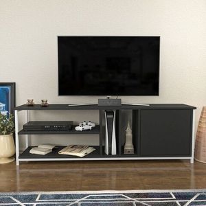 Comoda TV, Retricy, Oneida, 140x35.3x50.8 cm, PAL, Alb / Antracit imagine