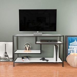 Comoda TV, Retricy, Robbins, 120x39x75 cm, PAL, Alb/Negru imagine