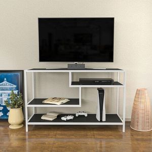 Comoda TV, Retricy, Robbins, 120x39x75 cm, PAL, Alb / Antracit imagine
