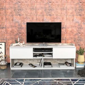 Comoda TV, Retricy, Picas, 160x35x59 cm, PAL, Alb imagine