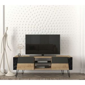 Comoda TV, Tera Home, Fanten, 150x52x36.8 cm, PAL, Safir / Antracit imagine