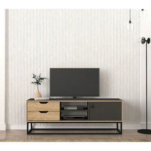 Comoda TV, Tera Home, Dolores, 150x53.2x35 cm, PAL, Safir / Antracit imagine