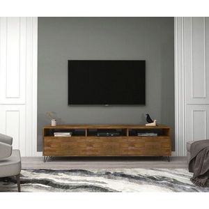 Comoda TV, Woodface, Holmes, 174x50x30 cm, Lemn, Maro imagine