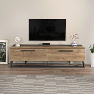Comoda TV, Zena Home, Astrid, 163.8x46.8x36.6 cm, PAL, Nuc / Negru imagine