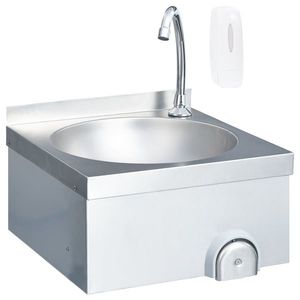 vidaXL Chiuvetă spălat mâini cu robinet dozator săpun, oțel inoxidabil imagine