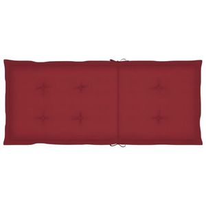 vidaXL Perne scaun cu spătar înalt, 4 buc., roșu, 120x50x3 cm, textil imagine