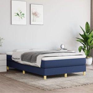 vidaXL Cadru de pat, albastru, 120 x 200 cm, material textil imagine