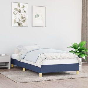 vidaXL Cadru de pat, albastru, 90 x 200 cm, material textil imagine