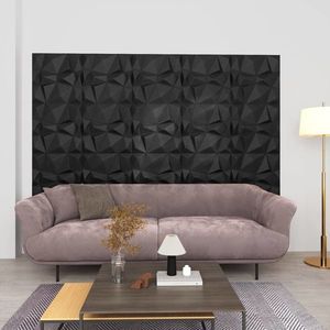 vidaXL Panouri de perete 3D 24 buc. negru 50x50 cm model diamant 6 m² imagine