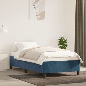vidaXL Cadru de pat, albastru închis, 100x200 cm, catifea imagine