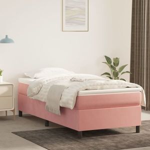 vidaXL Cadru de pat, roz, 90x200 cm, catifea imagine