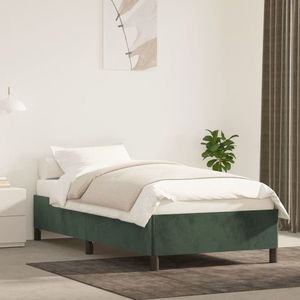 vidaXL Cadru de pat, verde închis, 90x190 cm, catifea imagine