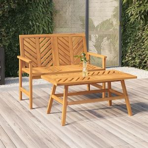 vidaXL Set mobilier de relaxare de grădină, 2 piese, lemn masiv acacia imagine