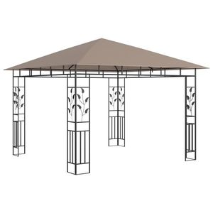 vidaXL Pavilion cu plasă anti-țânțari, gri taupe, 3x3x2, 73 m, 180 g/m² imagine