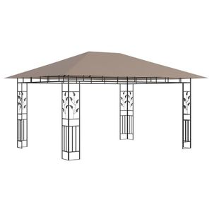 vidaXL Pavilion cu plasă anti-țânțari, gri taupe, 4x3x2, 73 m, 180 g/m² imagine