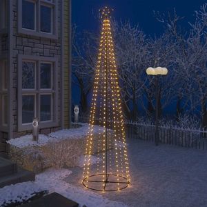 vidaXL Decorațiune brad de Crăciun conic 400 LED alb cald 100x360 cm imagine