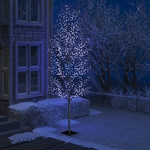 vidaXL Pom Crăciun, 1200 LED-uri lumină albastră flori de cireș 400 cm imagine