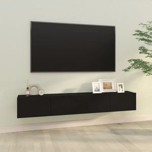 vidaXL Dulapuri TV de perete 2 buc. negru 100x30x30 cm lemn compozit imagine