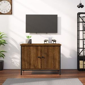 vidaXL Comodă TV cu uși, stejar maro, 60x35x45 cm, lemn prelucrat imagine