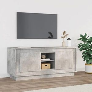 vidaXL Comodă TV, gri beton, 102x35x45 cm, lemn prelucrat imagine