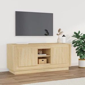 vidaXL Comodă TV, stejar sonoma, 102x35x45 cm, lemn prelucrat imagine