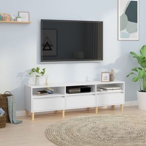 vidaXL Comodă TV, alb, 150x30x44, 5 cm, lemn prelucrat imagine