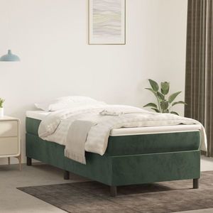 vidaXL Cadru de pat, verde închis, 100x200 cm, catifea imagine