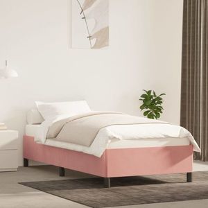 vidaXL Cadru de pat, roz, 100x200 cm, catifea imagine