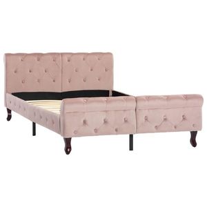 vidaXL Cadru de pat, roz, 120 x 200 cm, catifea imagine
