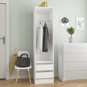 vidaXL Șifonier cu sertare, alb, 50x50x200 cm, lemn prelucrat imagine