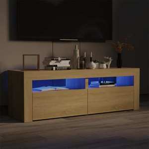 vidaXL Comodă TV cu lumini LED, stejar Sonoma, 120x35x40 cm imagine