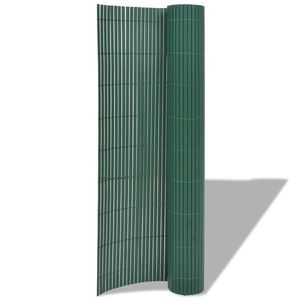 vidaXL Gard de grădină cu două fețe, verde, 90 x 300 cm, PVC imagine