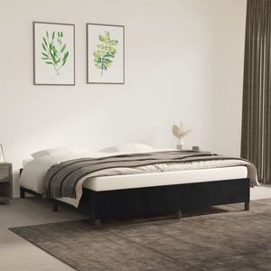 vidaXL Cadru de pat, negru, 160 x 200 cm, catifea imagine