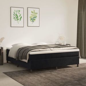 vidaXL Cadru de pat, negru, 180 x 200 cm, catifea imagine
