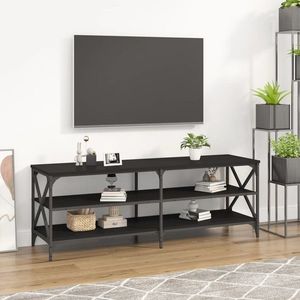 vidaXL Comodă TV, negru, 140x40x50 cm, lemn prelucrat imagine