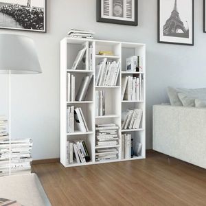 vidaXL Separator cameră/Bibliotecă, alb, 100x24x140 cm, lemn prelucrat imagine