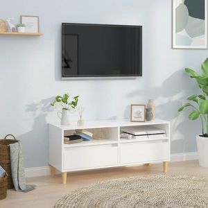 vidaXL Comodă TV, alb extralucios, 100x34, 5x44, 5 cm, lemn prelucrat imagine