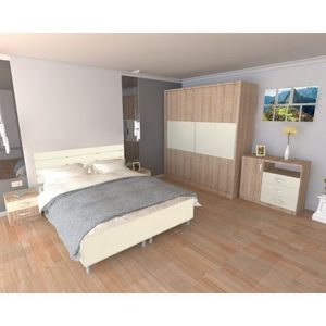 Dormitor Milano cu Pat Sonoma 140x200 cm imagine
