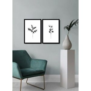 Set 2 tablouri decorative, Alpha Wall, Grey Twigs, 36x51 cm imagine