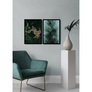 Set 2 tablouri decorative, Alpha Wall, Water Shapes, 36x51 cm imagine