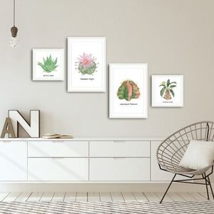 Set 4 tablouri decorative, Alpha Wall, Plants, 30x30/35x50 cm imagine