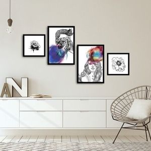 Set 4 tablouri decorative, Alpha Wall, Photography, 30x30/35x50 cm imagine