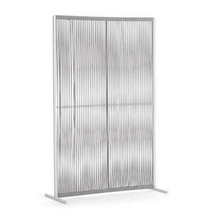 Paravan despartitor pentru gradina/terasa Paxson, Bizzotto, 120 x 30 x 180 cm, aluminiu/tesatura olefin, alb/gri imagine