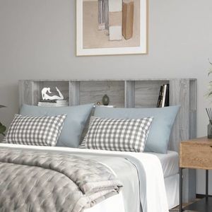 vidaXL Tăblie de pat cu dulap, gri sonoma, 180x18, 5x104, 5 cm imagine