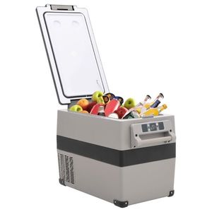 vidaXL Ladă frigorifică cu mâner, negru și gri, 35 L, PP și PE imagine