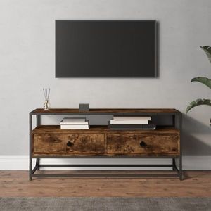 vidaXL Dulap TV, stejar afumat, 100x35x45 cm, lemn prelucrat imagine
