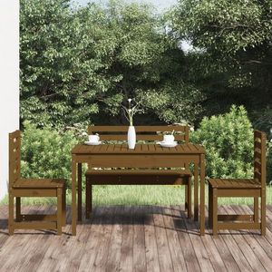 vidaXL Set de masă pentru grădină, 4 piese, maro miere, lemn masiv pin imagine