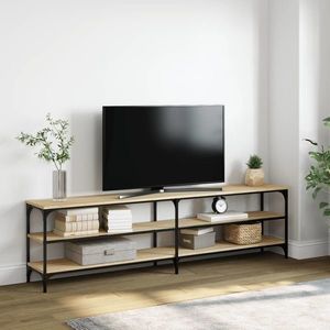 vidaXL Comodă TV, stejar sonoma, 180x30x50 cm, lemn prelucrat și metal imagine