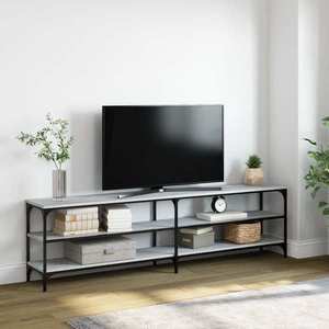 vidaXL Comodă TV, gri sonoma, 180x30x50 cm, lemn prelucrat și metal imagine