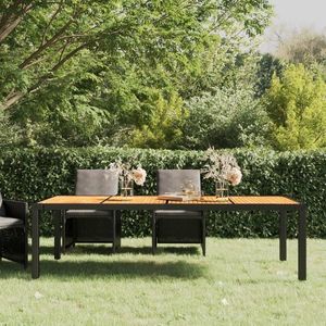 vidaXL Masă de grădină, negru, 250x100x75 cm, poliratan imagine